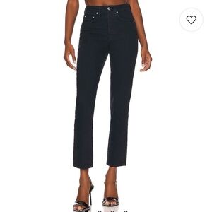 GRLFRND Karolina High Rise Straight Crop Black Jeans